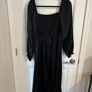 Pink blush black silk dress never worn